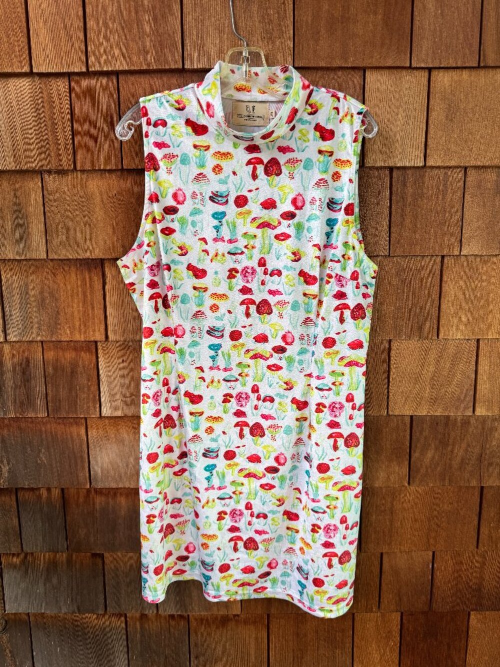 Fashion Brand Company Mod Mushroom Print Sleeveless Velvet Mini in Women's 3XL